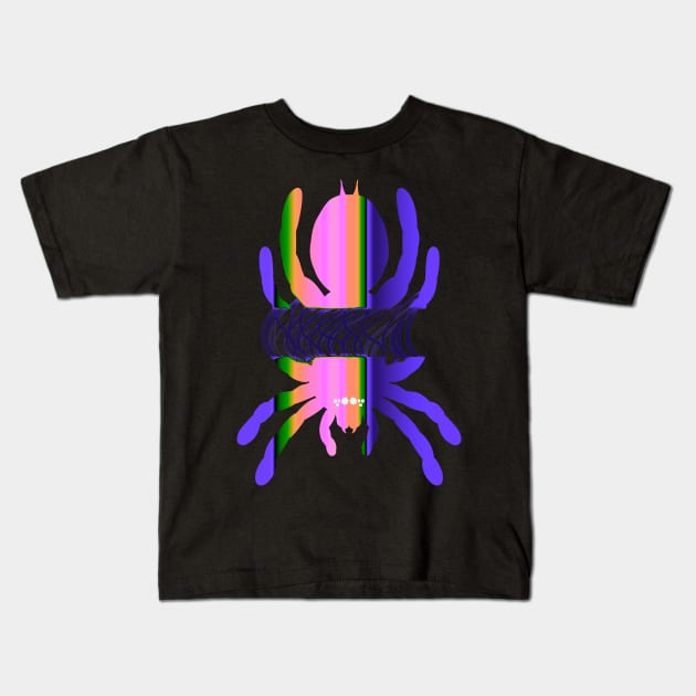 Tarantula Silhouette V107 (Vertical) Kids T-Shirt by IgorAndMore